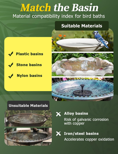 🥇PolarPosh™ 99.99% Pure Copper Bird Bath Disk — Keep Your Birdbath Clean Naturally, All Season Long! No Chemicals, No Hassle.