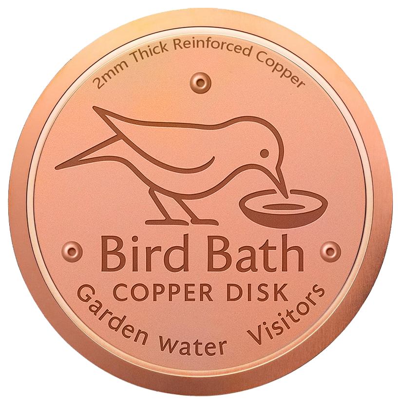 🥇PolarPosh™ 99.99% Pure Copper Bird Bath Disk — Keep Your Birdbath Clean Naturally, All Season Long! No Chemicals, No Hassle.