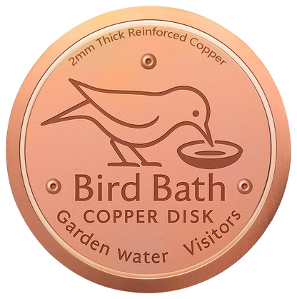 🥇PolarPosh™ 99.99% Pure Copper Bird Bath Disk — Keep Your Birdbath Clean Naturally, All Season Long! No Chemicals, No Hassle.