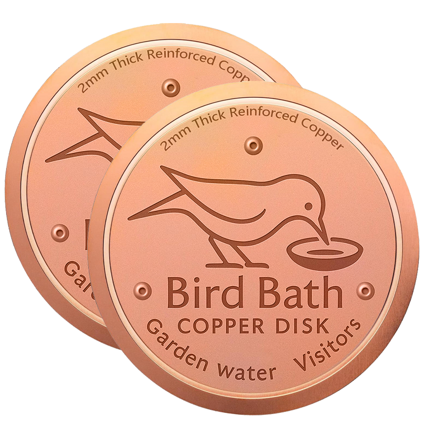 🥇PolarPosh™ 99.99% Pure Copper Bird Bath Disk — Keep Your Birdbath Clean Naturally, All Season Long! No Chemicals, No Hassle.
