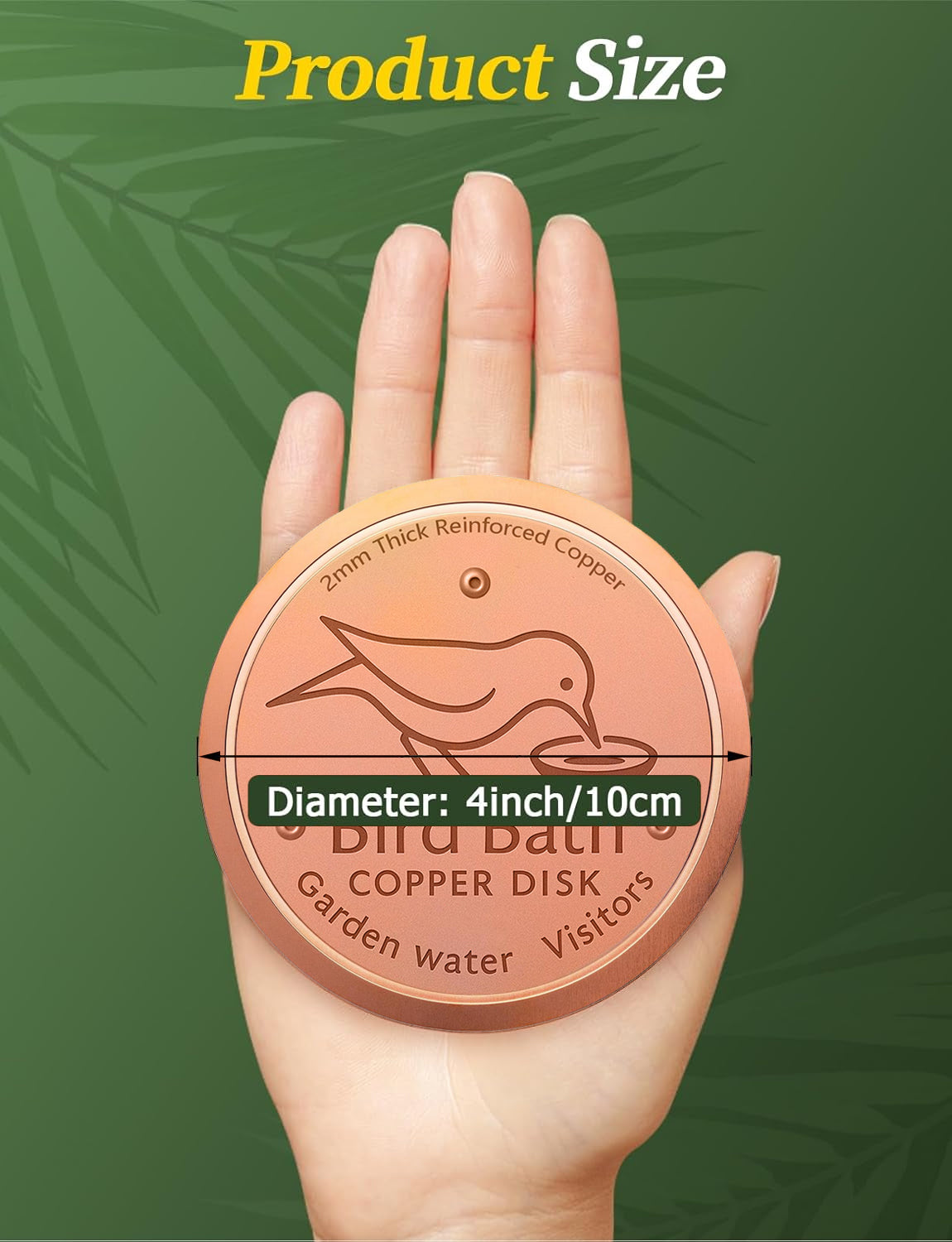 🥇PolarPosh™ 99.99% Pure Copper Bird Bath Disk — Keep Your Birdbath Clean Naturally, All Season Long! No Chemicals, No Hassle.