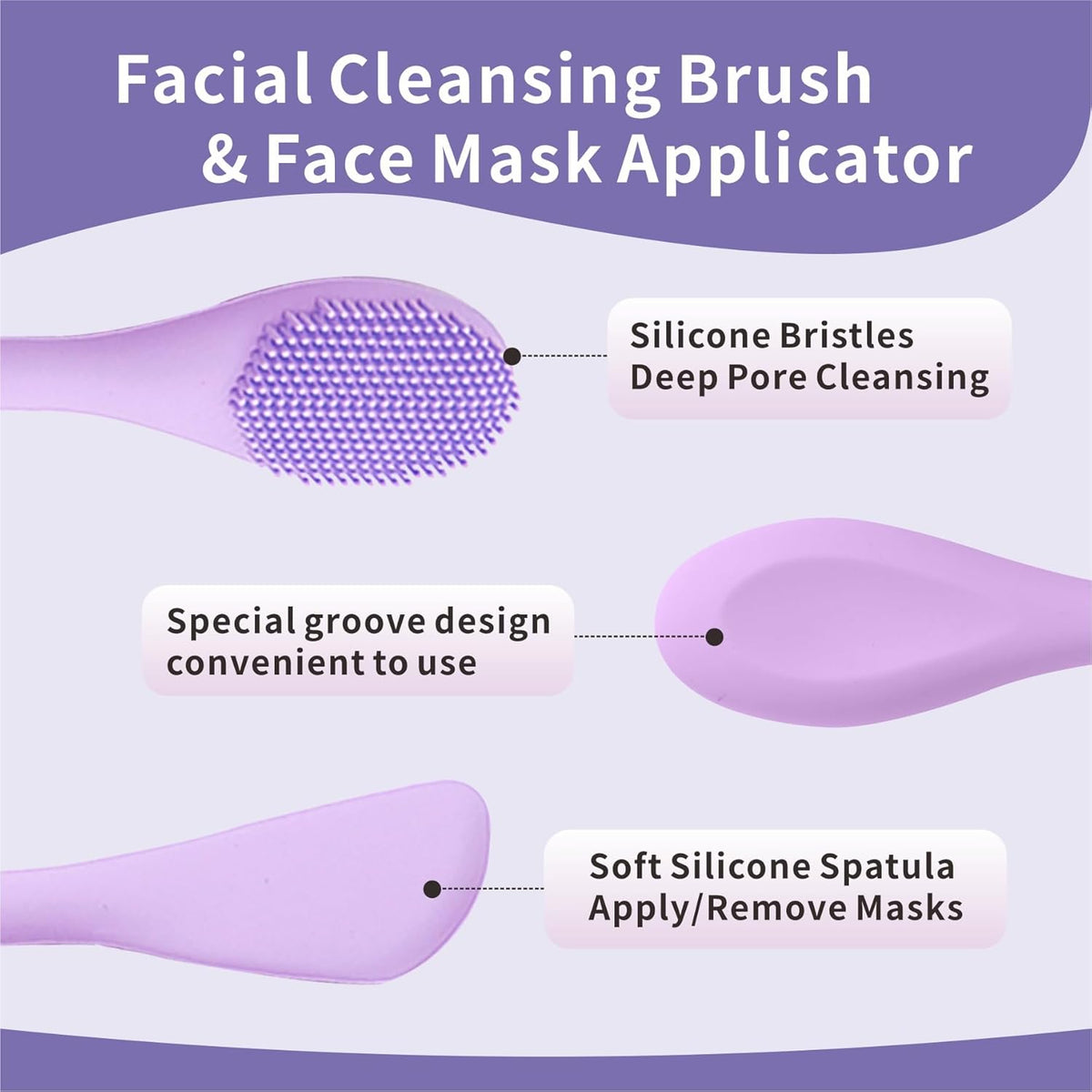 Silicone Face Scrubber, 2 in 1 Face Mask Brush