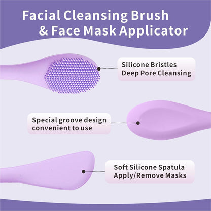 Silicone Face Scrubber, 2 in 1 Face Mask Brush