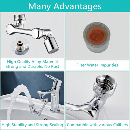 PolarPosh™ 1080° Swivel Extender — Durable Alloy & Dual Spray Modes